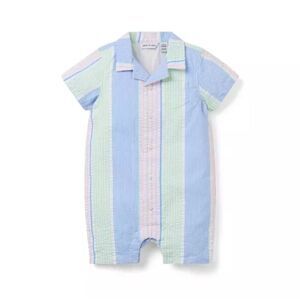 Janie and Jack Baby Striped Seersucker Stripe Romper Size 18-24 Months
